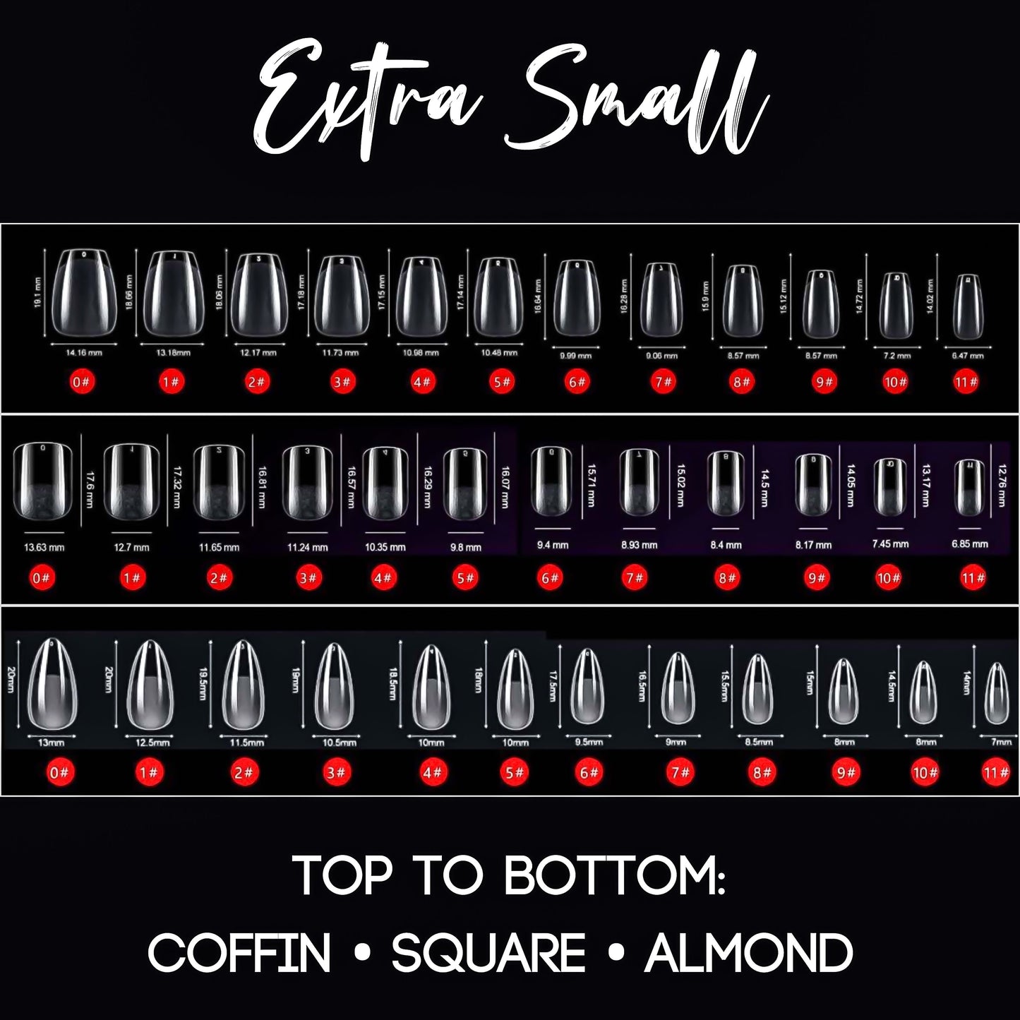 XS Coffin Full Coverage Nail Tips
